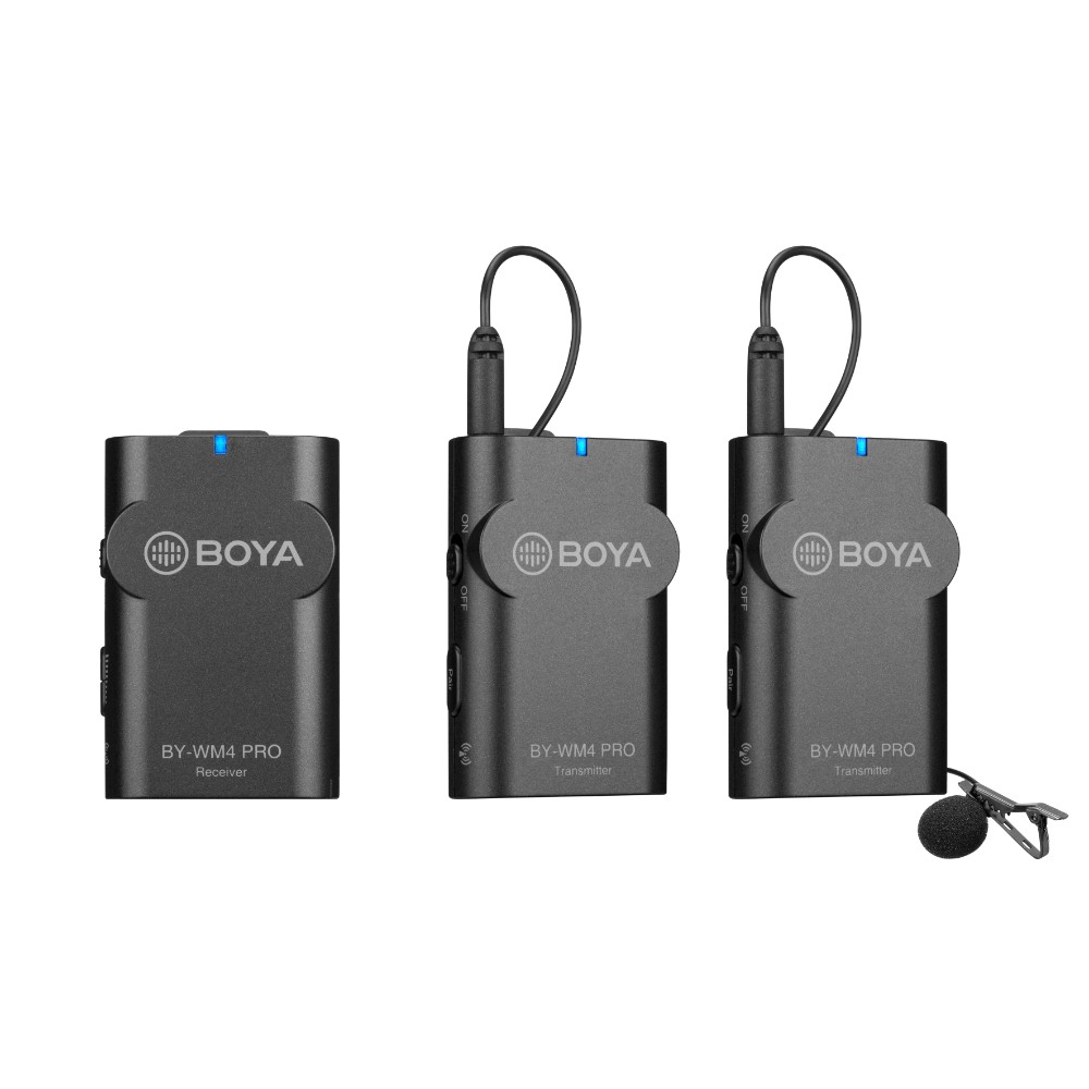 BOYA BY-WM4 pro-K2 wireless mic 2.4G Wireless Mic System 1+2 (2 transmitters