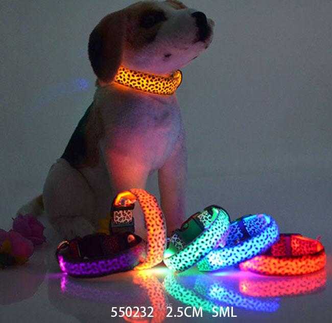 Επαναφορτιζόμενο φωτεινό περιλαίμιο - κολάρο σκύλου - 2.5cm - S/M/L - 550232