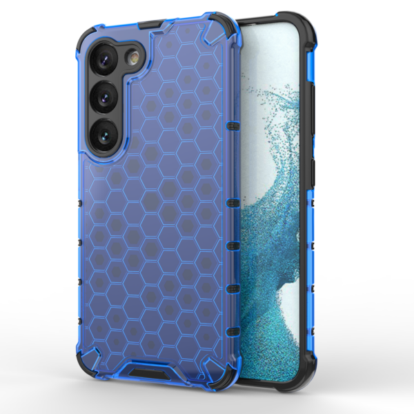 Honeycomb case for Samsung Galaxy S23 armored hybrid cover blue