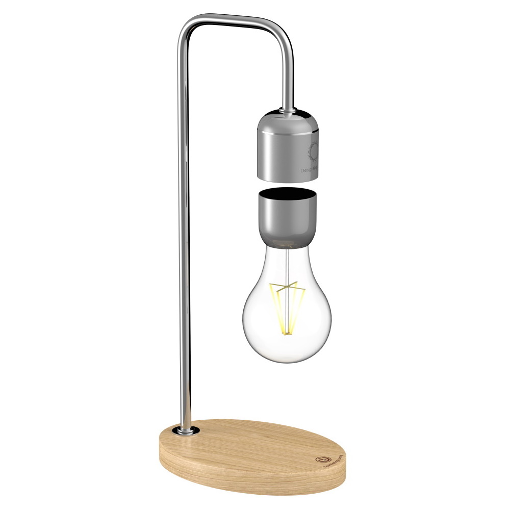 Designnest® Levitating Light Bulb |Table Lamp| Μαγνητικό αιωρούμενο επιτραπέζιο φωτιστικό (ασημί)