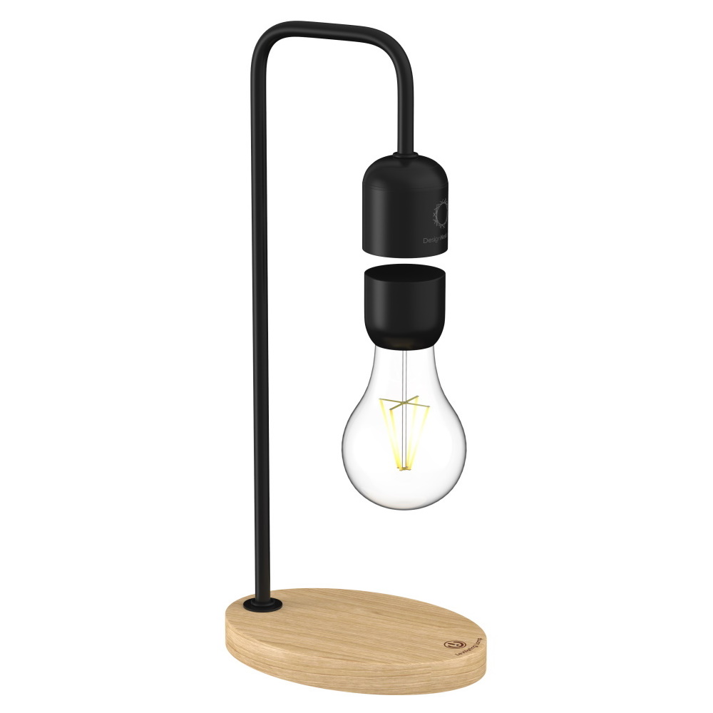 Designnest® Levitating Light Bulb |Table Lamp| Μαγνητικό αιωρούμενο επιτραπέζιο φωτιστικό (μαύρο)