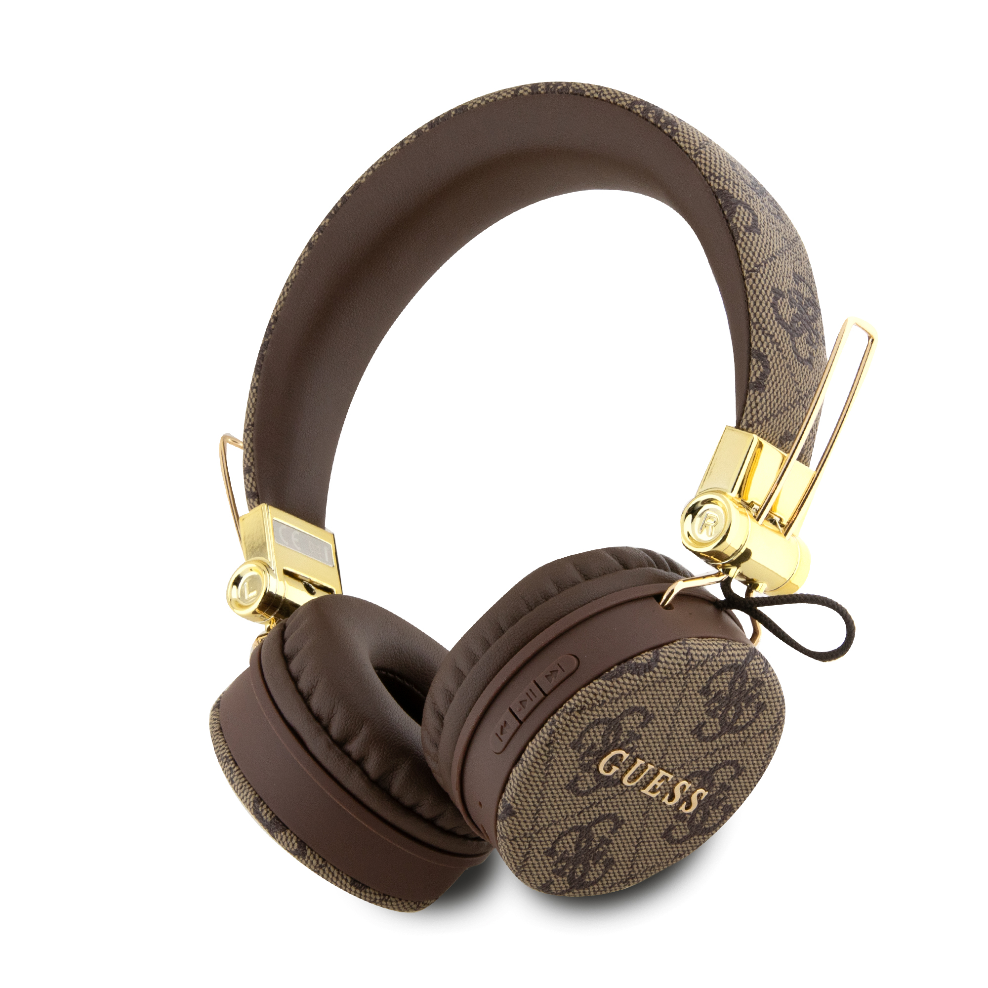 Guess "4G Logo" Over Ear Bluetooth Headphones Ακουστικά Over Ear από δερματίνη με μεταλλικό Logo (Brown – GUBH704GEMW)
