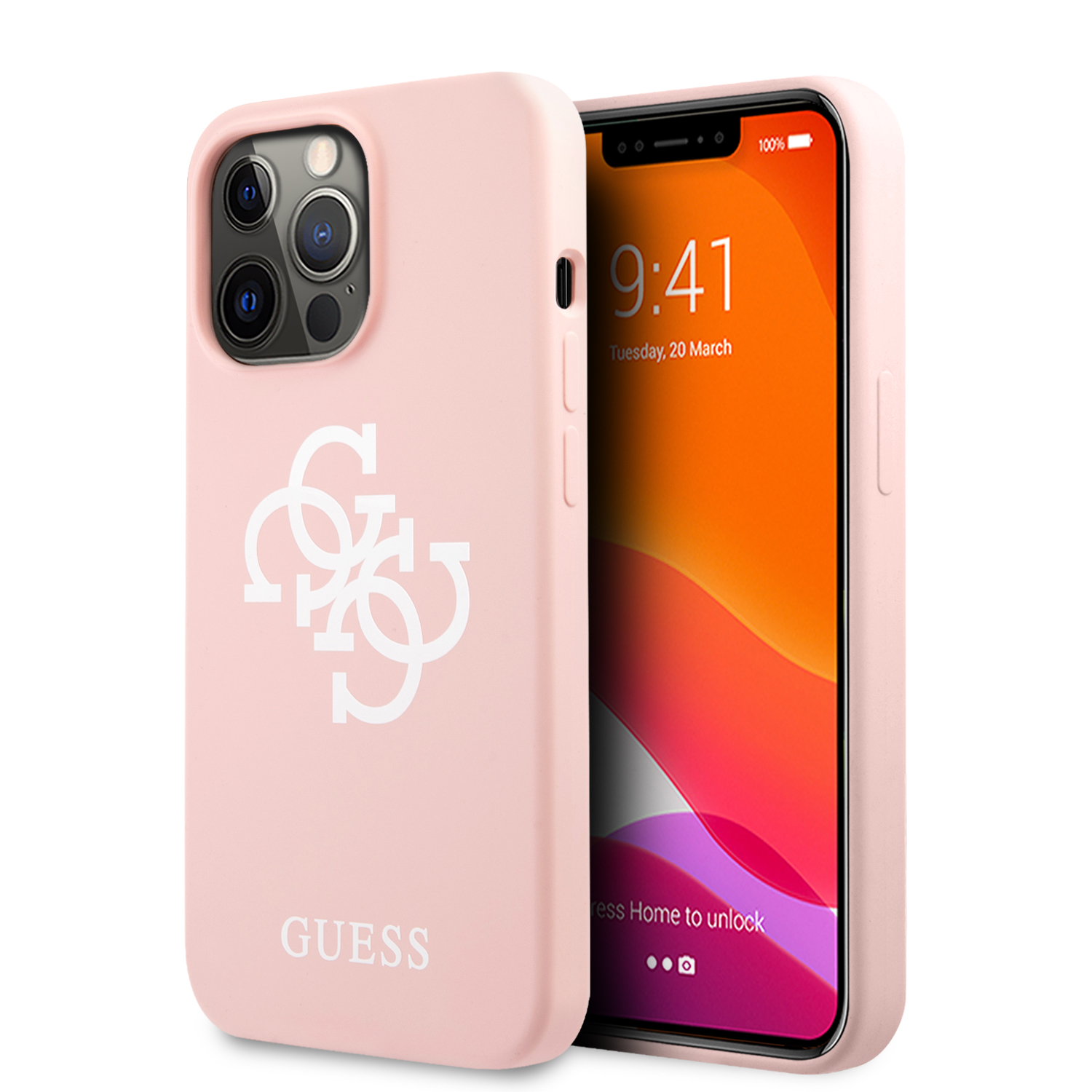 Guess "4G Logo Collection" Θήκη προστασίας από σιλικόνη – iPhone 13 Pro (Ροζ)