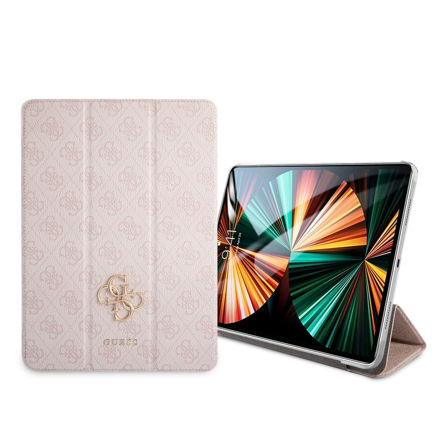 Guess 4G Logo Saffiano Collection Book Cover Θήκη κατάλληλη για Apple iPad Pro 2021 11" (Pink - GUIC11G4GFPI)