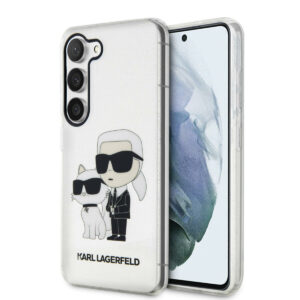 Karl Lagerfeld Transpared Case Karl+Choupette- Θήκη προστασίας απο σιλικόνη -Samsung Galaxy S23 S911 (Clear/Glitter)