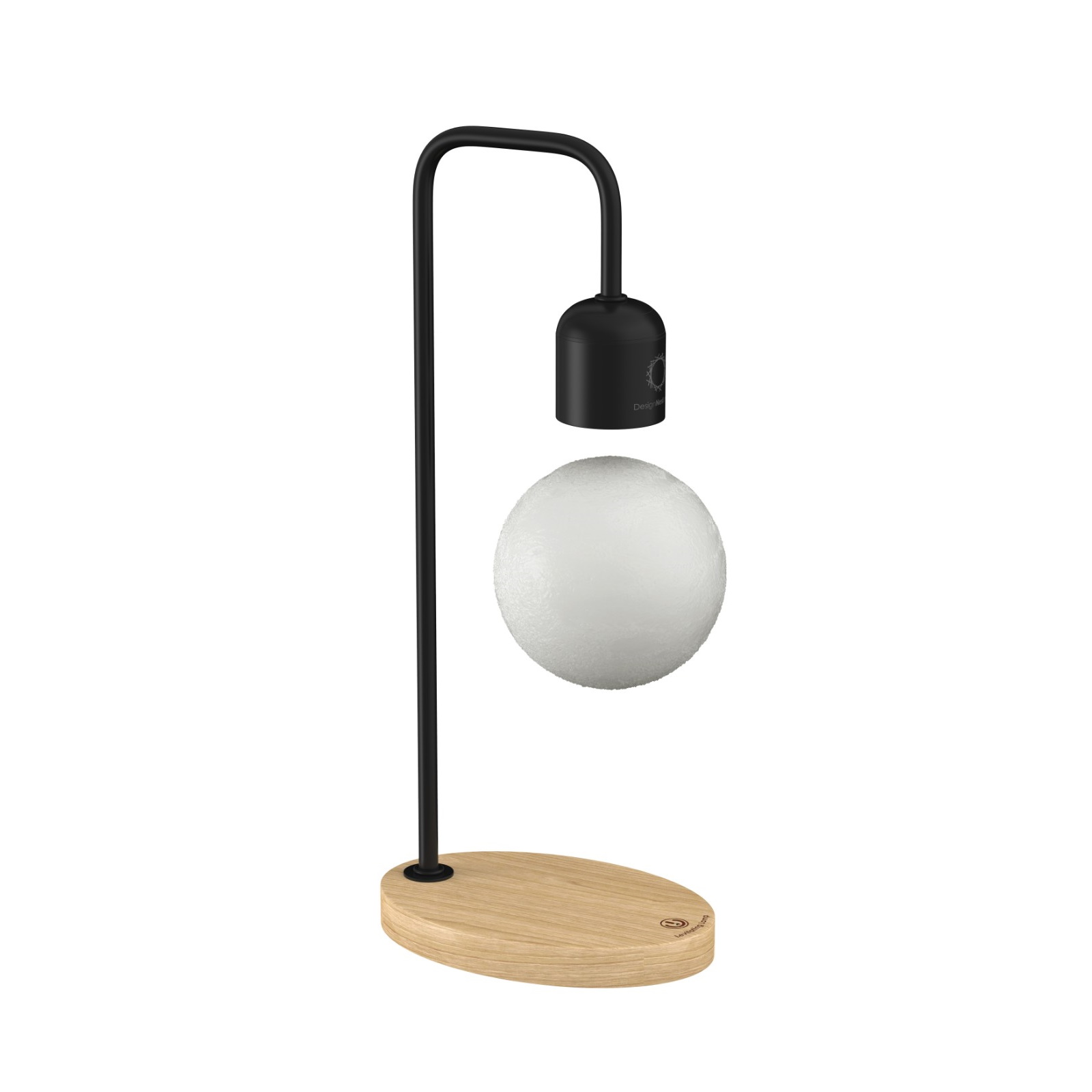 Designnest® Levitating Lamp |Moon| Μαγνητικό αιωρούμενο επιτραπέζιο φωτιστικό (μαύρο)