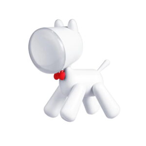 Designnest® PuppyLamp |Janpim| Επιτραπέζια λάμπα αστείο κουτάβι με διακόπτη στη ουρά του (λευκό)