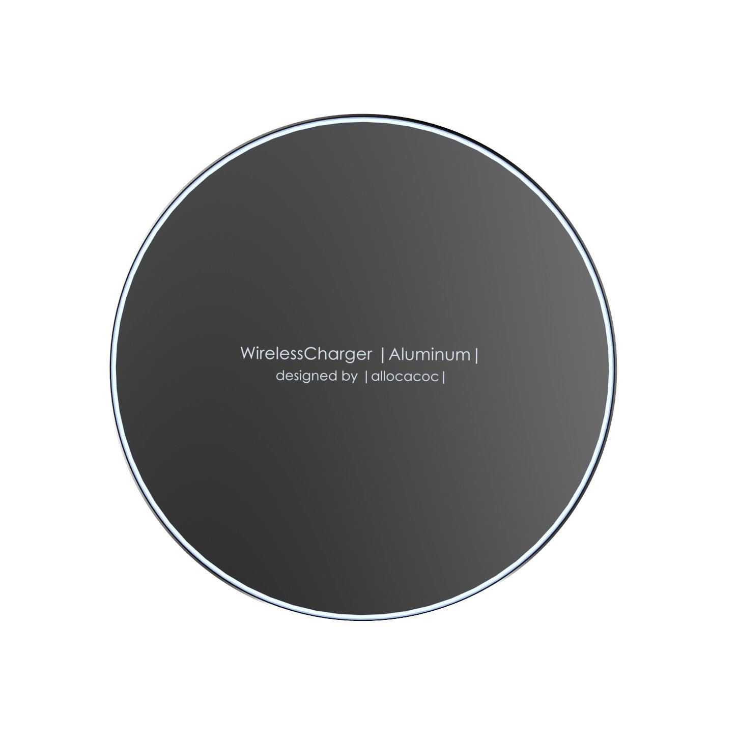 Designnest Wireless Charger |Aluminium| Βάση ασύρματης φόρτισης (μαύρη)