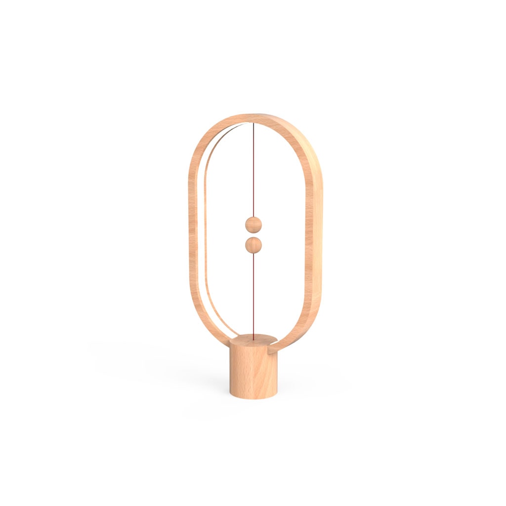 Designnest Heng Balance |Wooden Lamp Ellipse| Διακοσμητική λάμπα με μαγνητικό διακόπτη (Light Wood)