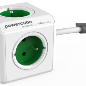 Allocacoc® PowerCube | Extended USB| Πολύπριζο 4 θέσεων & 2 USB – Πράσινο – 1406GN/DEEUPC