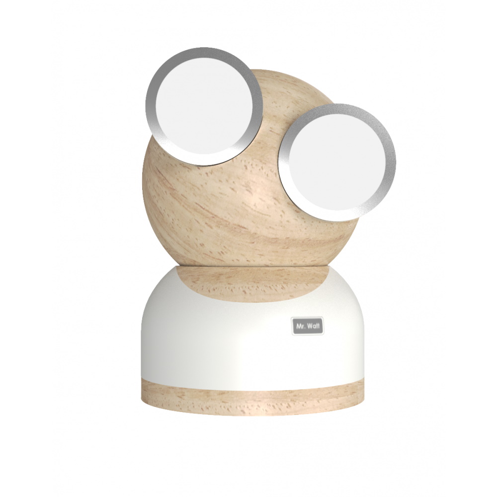 Designnest® GoggleLamp |Mr Watt| Επιτραπέζιο Φωτιστικό από ξύλο σφενδάμου και αλουμίνιο με ρύθμιση φωτεινότητας αφής (white/wood)