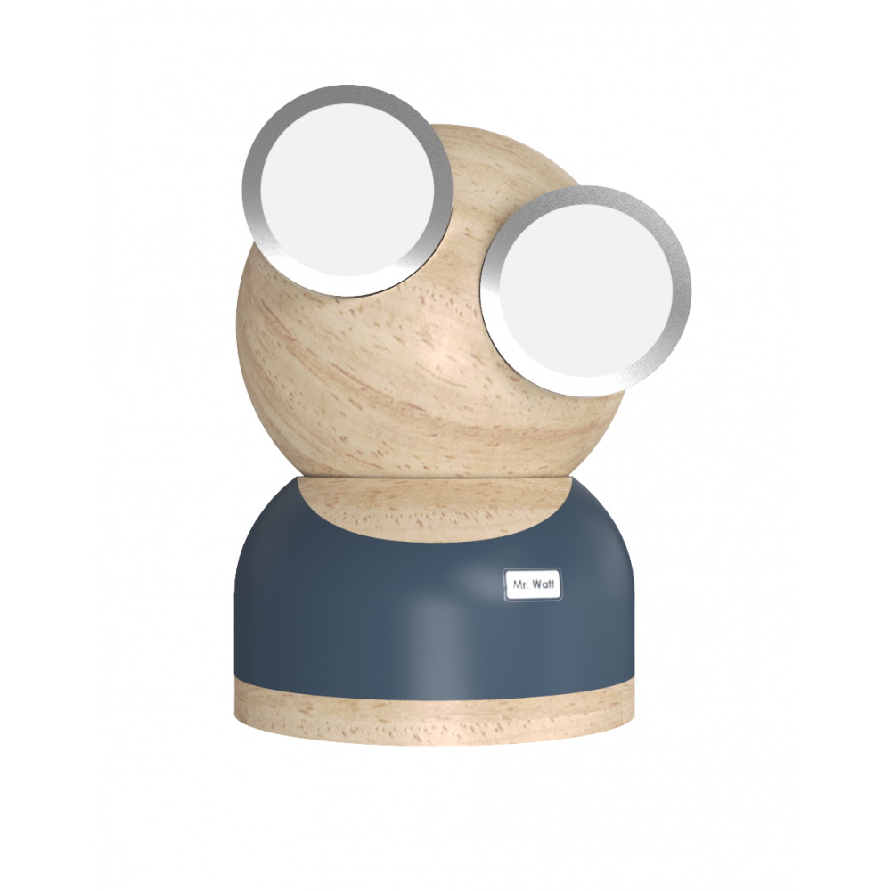 Designnest® GoggleLamp |Mr Watt| Επιτραπέζιο Φωτιστικό από ξύλο σφενδάμου και αλουμίνιο με ρύθμιση φωτεινότητας αφής (grey/blue/wood)