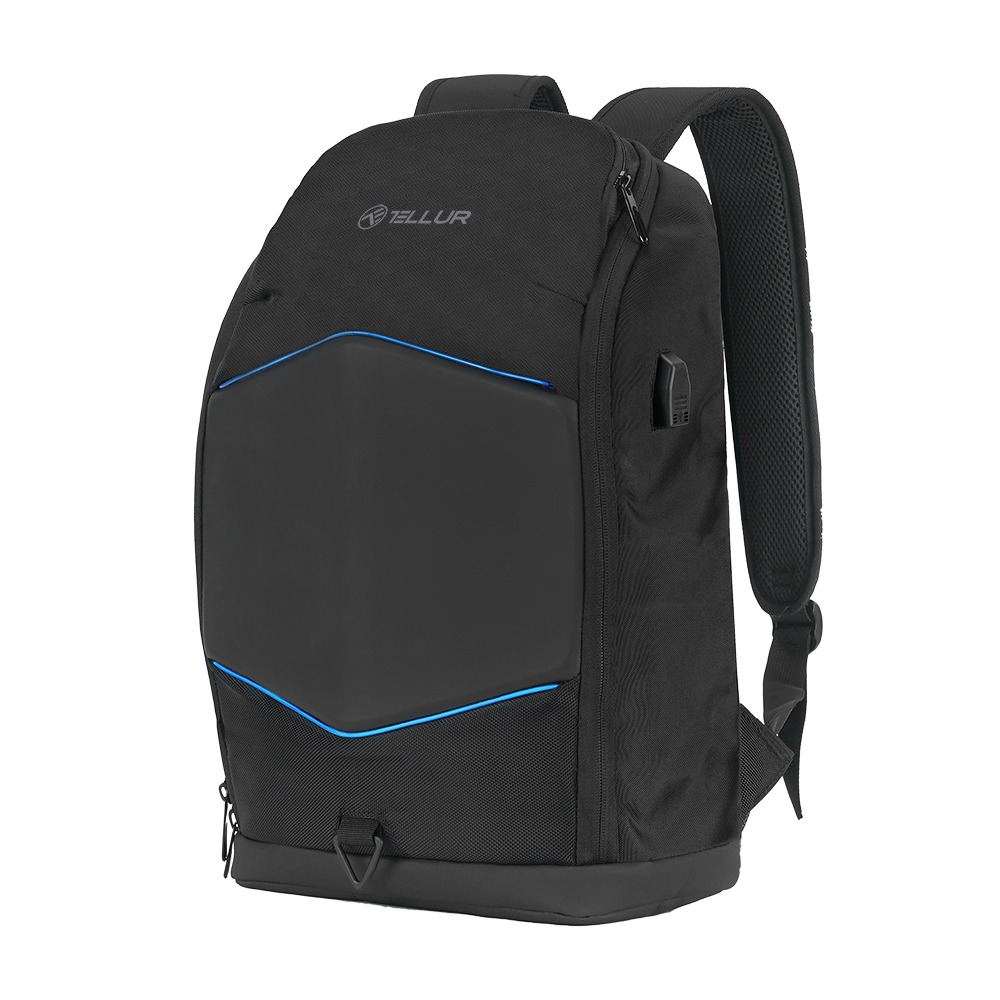 Tellur GlowPack Laptop Backpack Ευρύχωρο Backpack με LED λωρίδες φωτισμού και θήκη για laptop έως 15