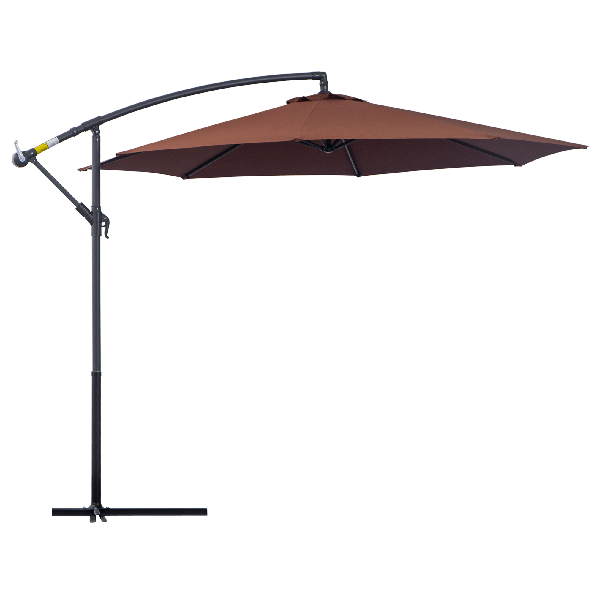 Outsunny Metal Polyester Off-centred Parasol Garden with Tilting Angle