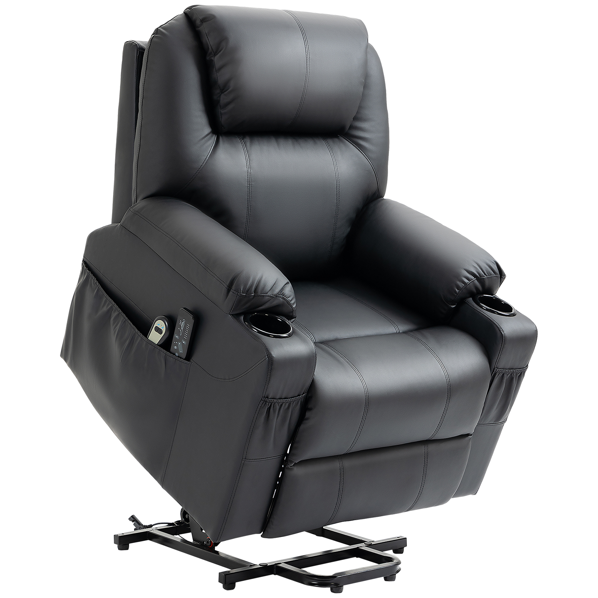 HOMCOM Lift Chair Max 135° Recliner με 8 πόντους μασάζ και στήριγμα ποδιών