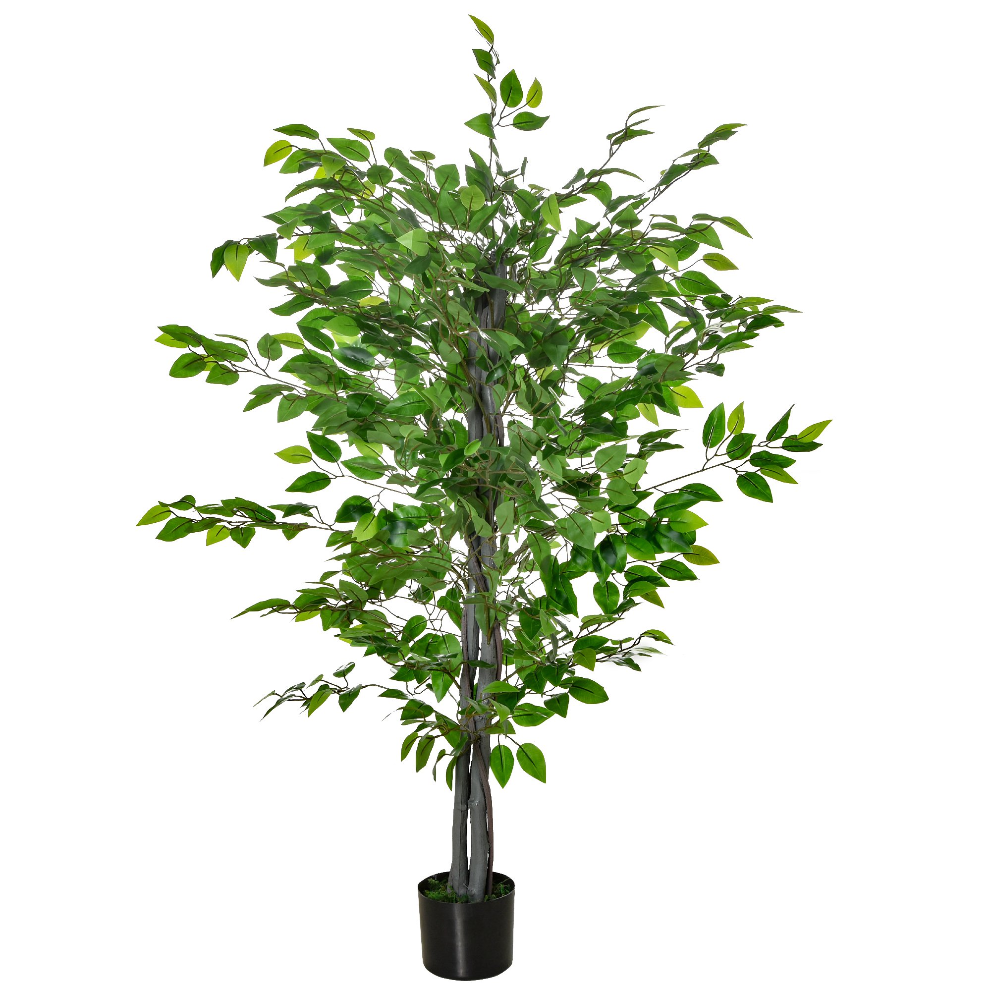 HOMCOM Τεχνητό Φυτό Ficus Ύψος 135cm με Γλάστρα για εσωτερικούς και εξωτερικούς χώρους - Πράσινο