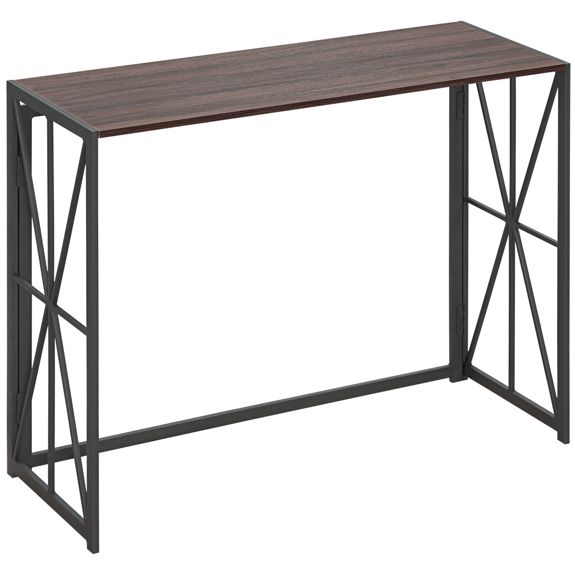 Τραπέζι κονσόλας διαδρόμου HOMCOM Πτυσσόμενο Industrial Style σε ξύλο και μέταλλο