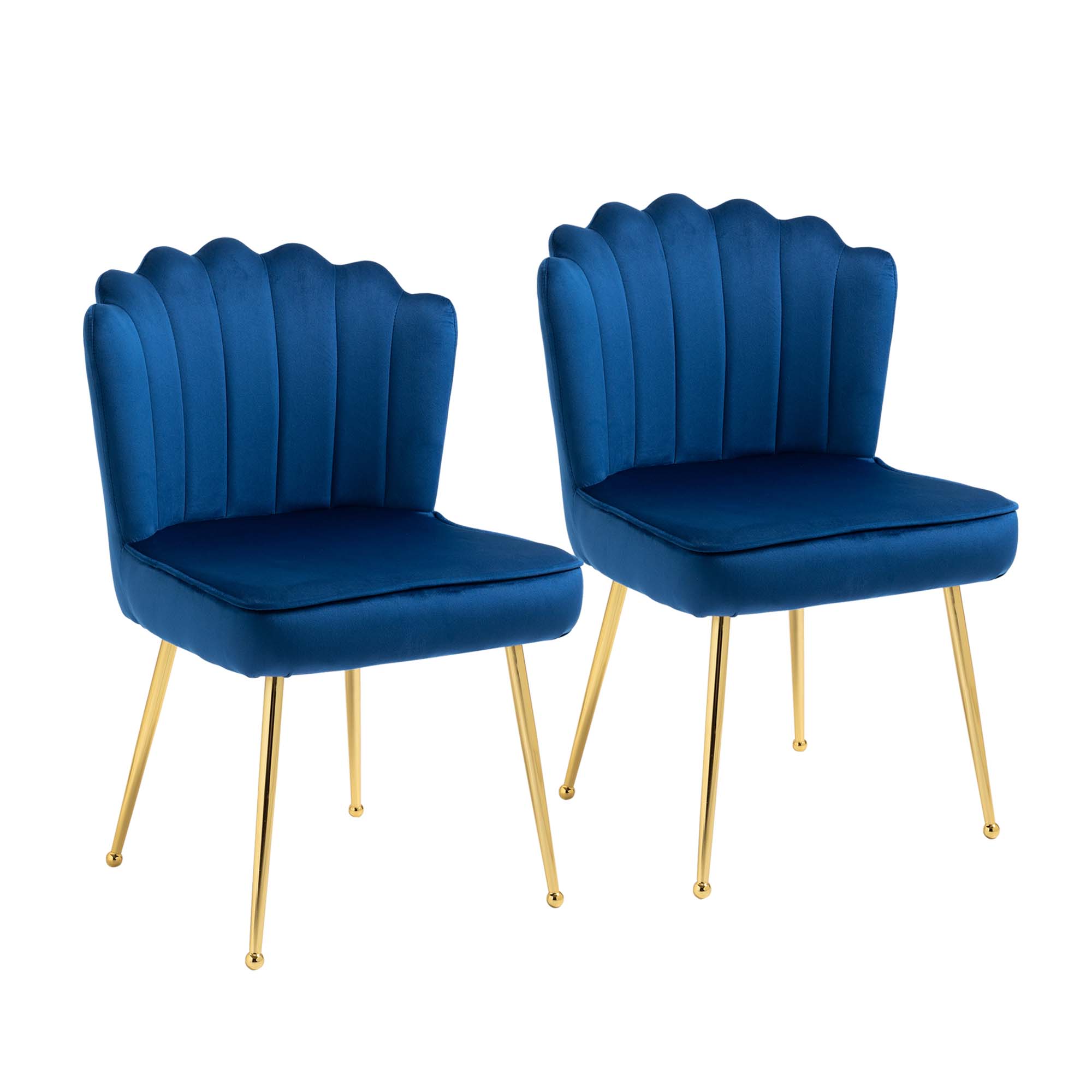 HOMCOM Σετ 2 Μοντέρνες Επενδυμένες Καρέκλες για Σαλόνι ή Σαλόνι με Ταπετσαρία με Velvet Effect