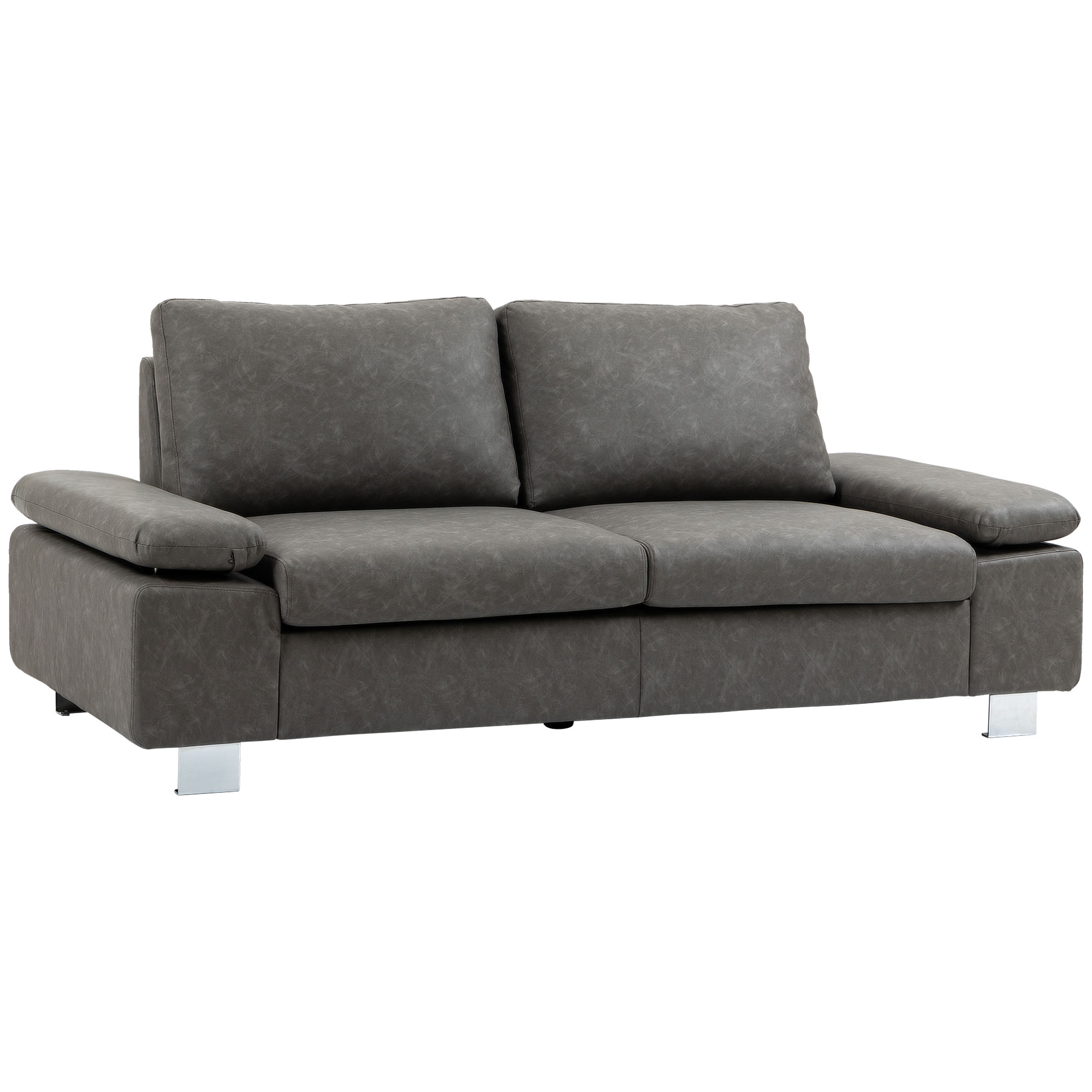 HOMCOM 2θέσιος καναπές για εξοικονόμηση χώρου για σαλόνι και γραφείο με κάθισμα με επένδυση και ρυθμιζόμενα μπράτσα