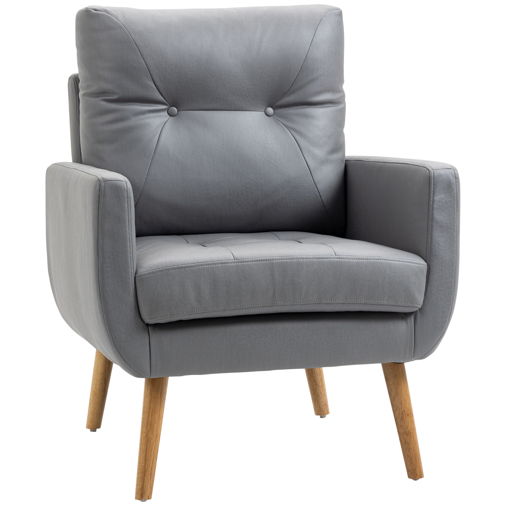 HOMCOM Μοντέρνα Καρέκλα για Σαλόνι και Υπνοδωμάτιο με Επενδυμένο Κάθισμα και Ύφασμα Microfiber