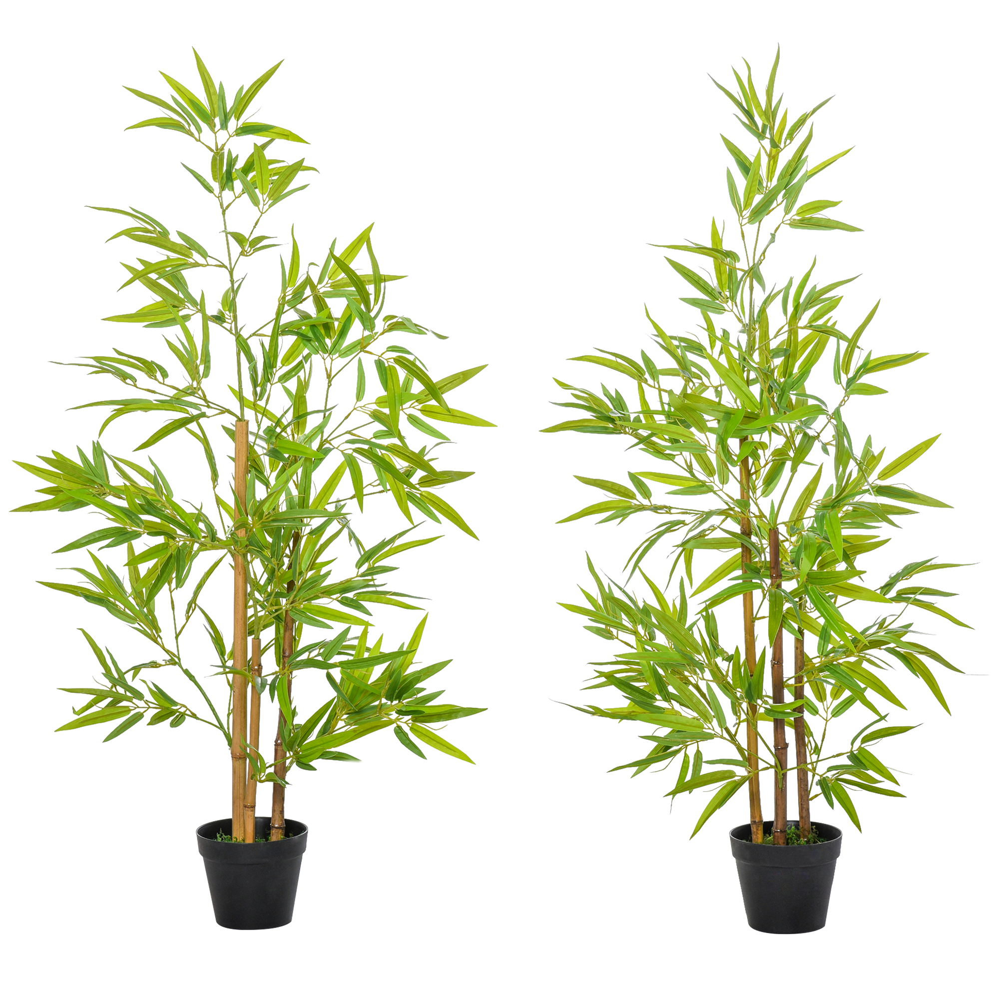 Outsunny Σετ 2 φυτά μπαμπού Τεχνητή σε γλάστρα 120cm για εσωτερικούς και εξωτερικούς χώρους