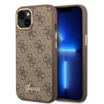 Guess “4G Logo Collection” Script Metal Logo Θήκη προστασίας από δερματίνη – iPhone 14 Plus (Καφέ)