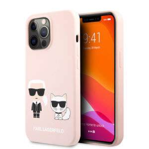Karl Lagerfeld Silicone Case Karl+Choupette Θήκη προστασίας από σιλικόνη – iPhone 13 Pro (Light Pink)