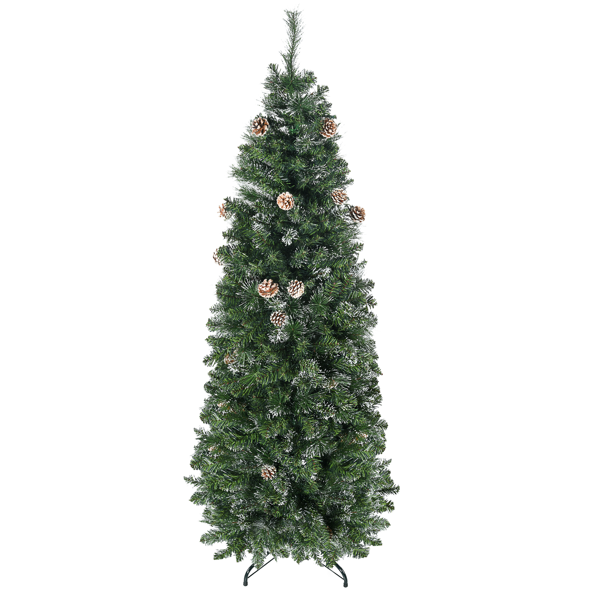 HOMCOM Τεχνητό χριστουγεννιάτικο δέντρο 180cm με κουκουνάρια