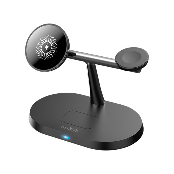 Maxlife MXWC-03 3-in-1 Wireless Desk Charger Αναδιπλούμενη βάση ασύρματης φόρτισης 3 σε 1 μέγιστης ισχύος 15W