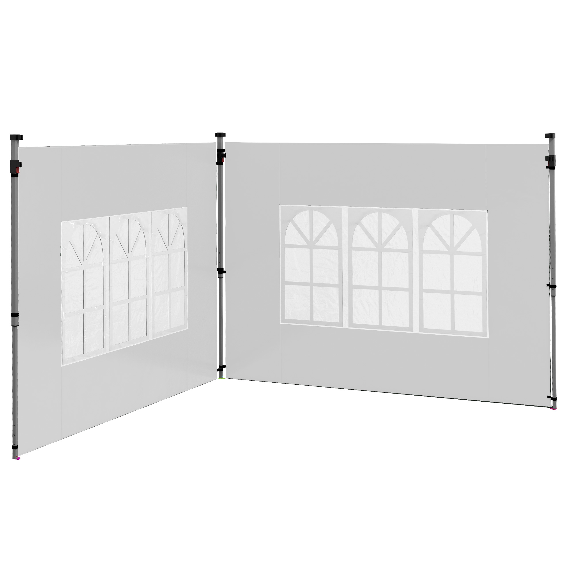 Outsunny 3x3 ή 3x4 τοίχοι κιόσκι με παράθυρα που περιλαμβάνονται