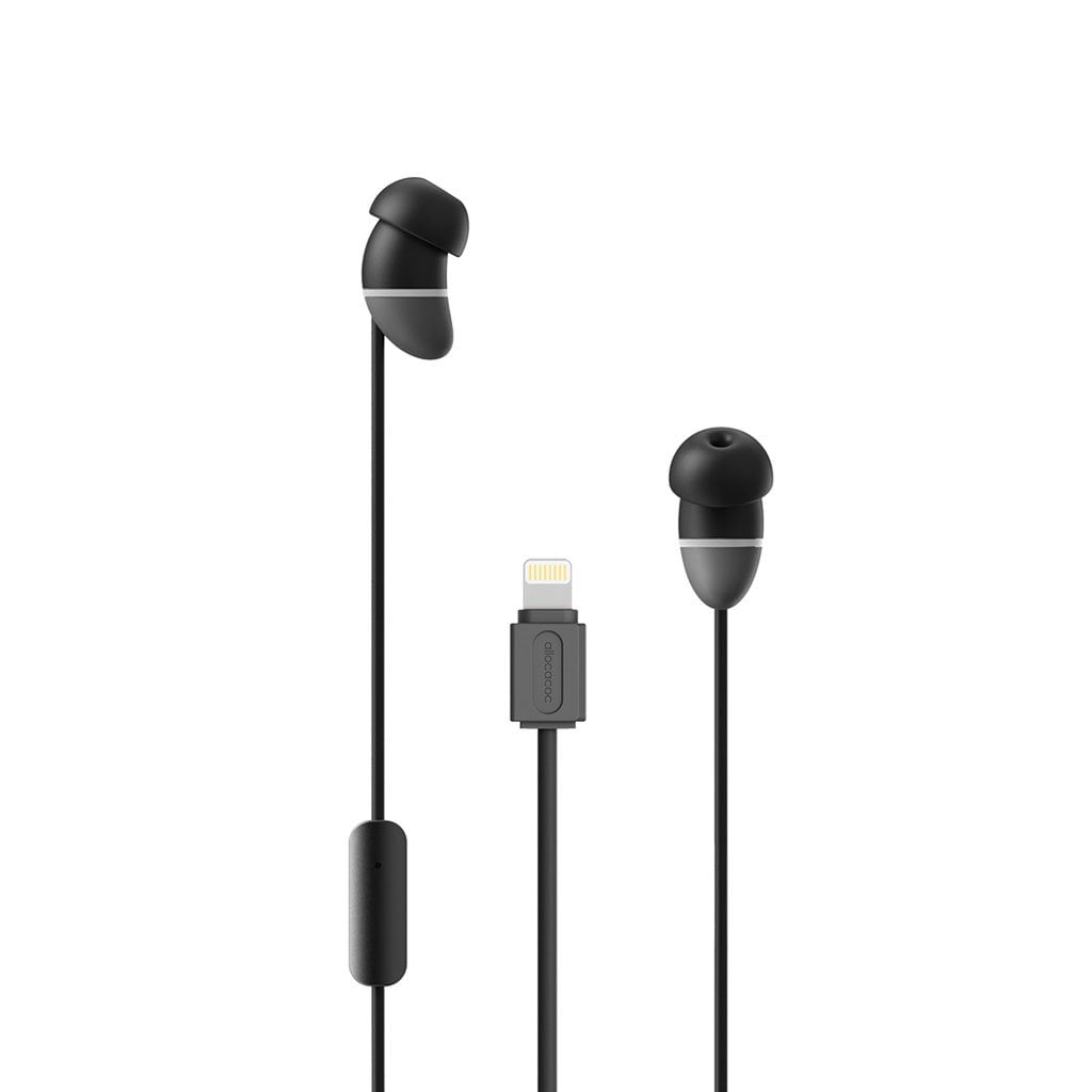 DesignNest earBeans |Bass| Ελαφριά ακουστικά σε σχήμα φασολιού με υποδοχή Lightning (γκρι)