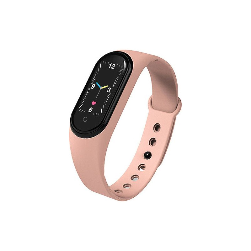 Ρολόι Fitness Tracker με Μετρητή Καρδιακών Παλμών Χρώματος Ροζ Smart Band M5 SPM M5s-Pinksand