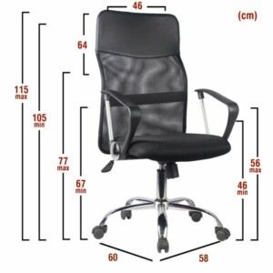 Καρέκλα Γραφείου ArteLibre AΓNΩ Μαύρο PVC 58x60x105-115cm - Image 9