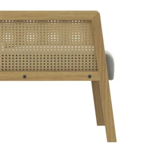 HOMCOM HOMCOM πολυθρόνα σε στυλ Boho για σαλόνι και κρεβατοκάμαρα από πολυεστέρα με ξύλινα υποβραχιόνια, 65,5x72x78 cm, Γκρι 839-816V00LG - Image 2