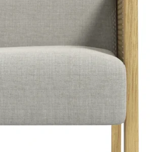 HOMCOM HOMCOM πολυθρόνα σε στυλ Boho για σαλόνι και κρεβατοκάμαρα από πολυεστέρα με ξύλινα υποβραχιόνια, 65,5x72x78 cm, Γκρι 839-816V00LG - Image 4