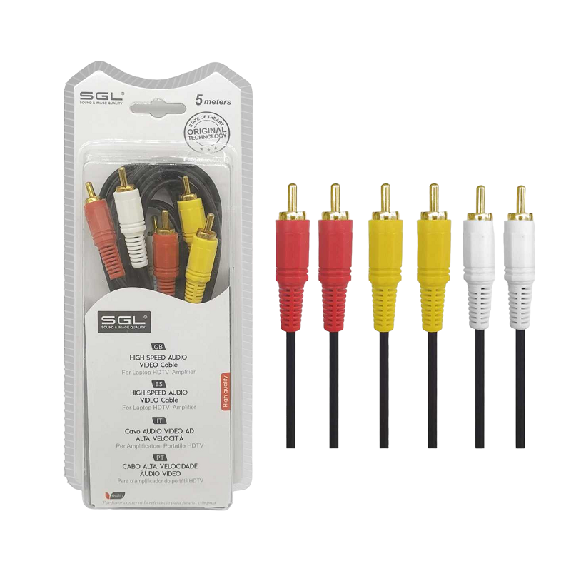 Kαλώδιο RCA - 306A - 3xRCA male/3xRCA male - 5m - 096117 Kαλώδιο RCA - 306A - 3xRCA male/3xRCA male - 5m - 096117