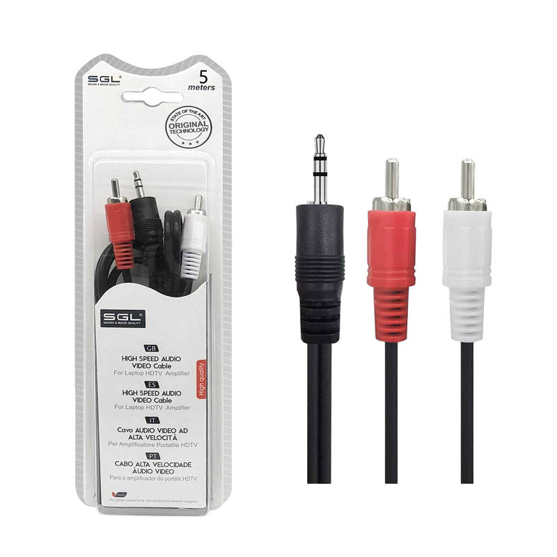 Καλώδιο ήχου - 412A - Jack 3.5mm male/2xRCA male - 5m - 096155 Καλώδιο ήχου - 412A - Jack 3.5mm male/2xRCA male - 5m - 096155