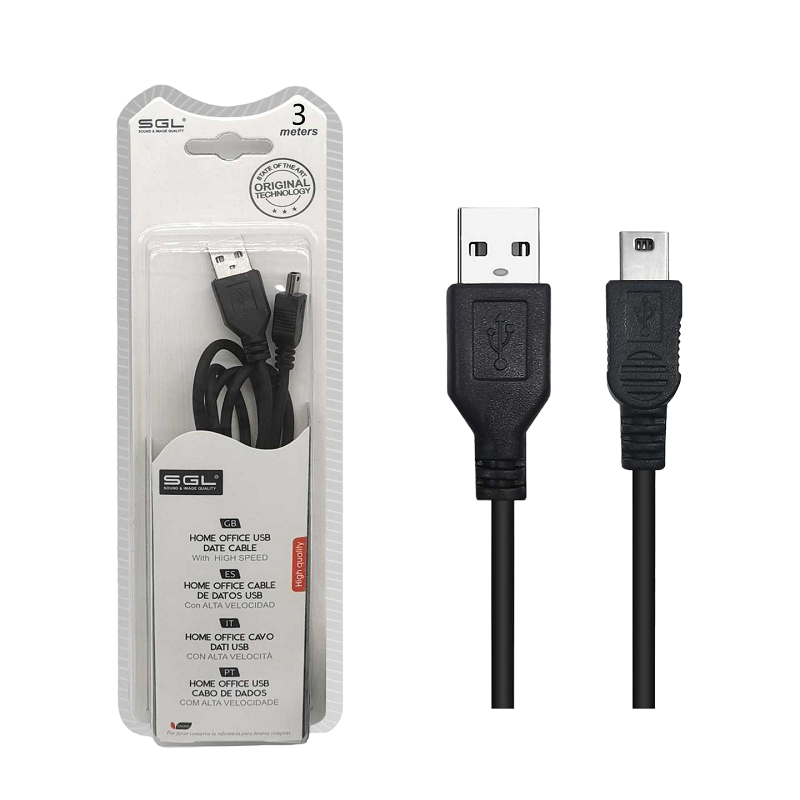 Καλώδιο μεταφοράς δεδομένων - Data - 3S - USB-A male/USB mini male - 3m - 097190 Καλώδιο μεταφοράς δεδομένων - Data - 3S - USB-A male/USB mini male - 3m - 097190