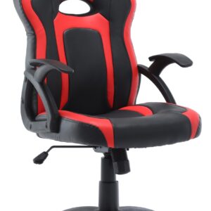 VELCO Pro Systems ΚΑΡΕΚΛΑ ΓΡΑΦΕΙΟΥ GAMING- ΜΑΥΡΗ-ΚΟΚΚΙΝΗ- ΕΠΙΦΑΝΕΙΑ PU