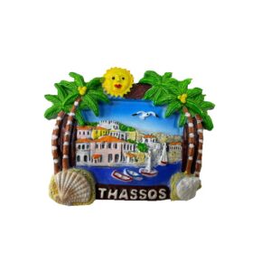 Tουριστικό μαγνητάκι Souvenir – Σετ 12pcs - Resin Magnet - Thassos - 678127