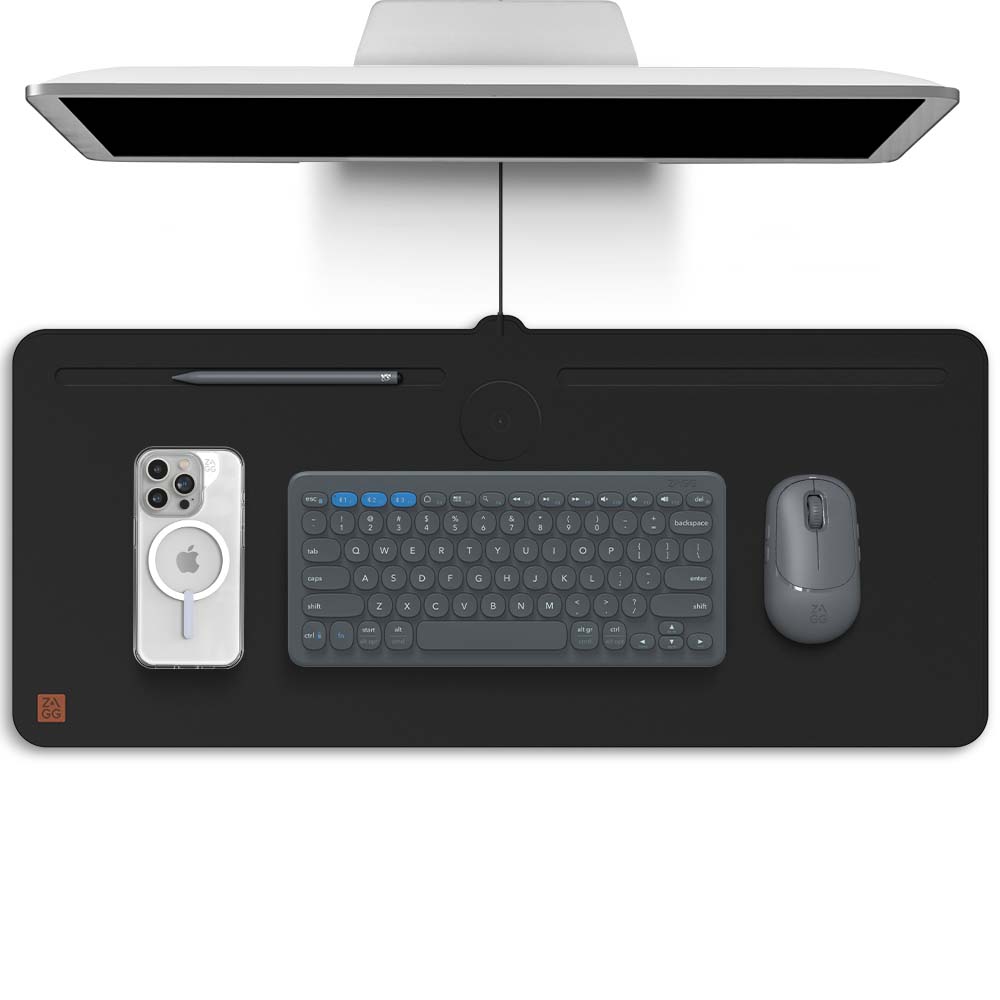 Zagg Wireless Charging Desk Mat Σταθμός φόρτισης για ασύρματη φόρτιση τεσσάρων συσκευών - μαύρος