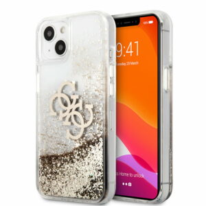 Guess "4G Logo Collection" Θήκη προστασίας – iPhone 13 (Clear/Glitter Gold)