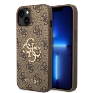 Guess "4G Logo Collection" Hard Case PU Leather Θήκη προστασίας από δερματίνη – iPhone 14 Plus (Καφέ)