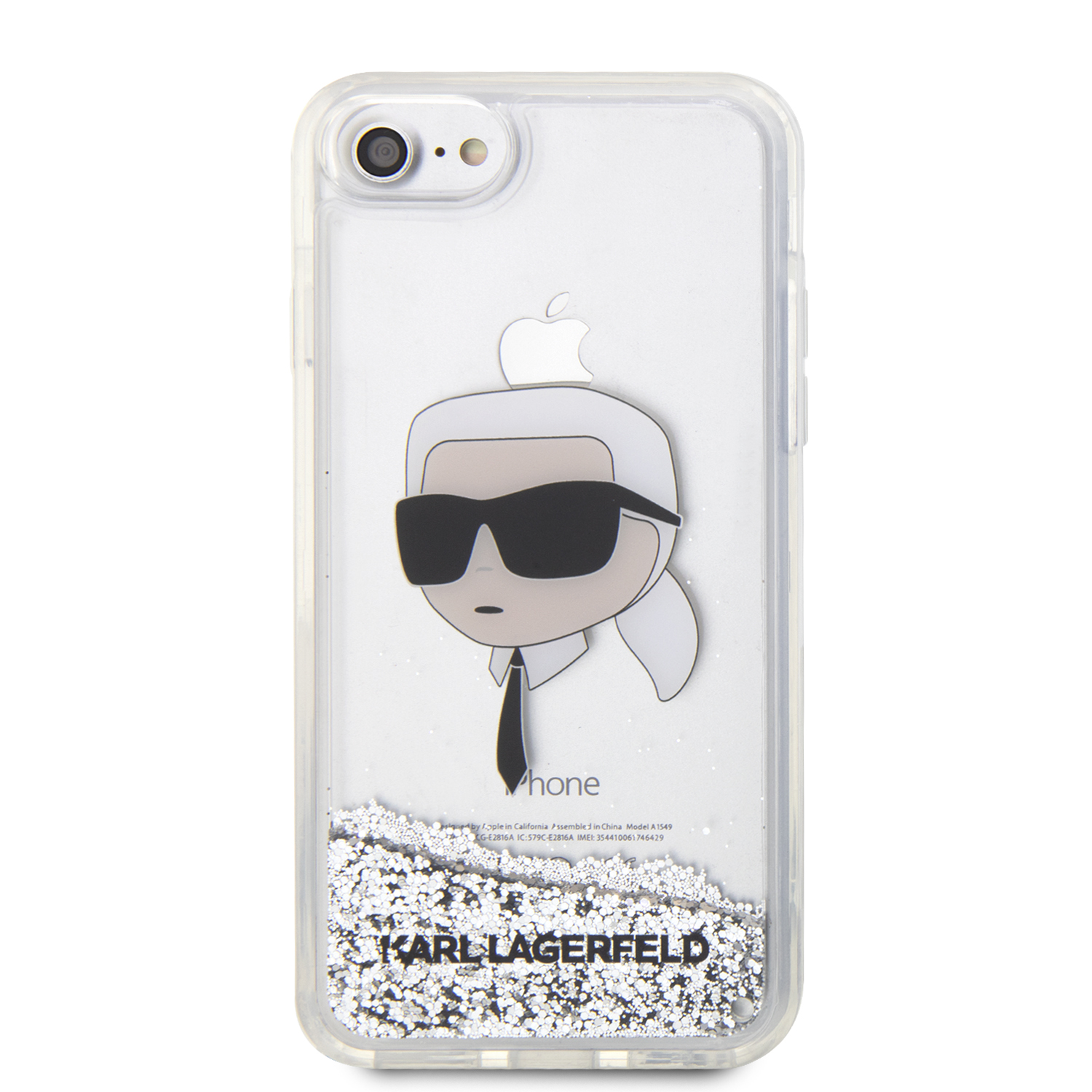 Karl Lagerfeld Ikonik Case Karl’s Head Θήκη προστασίας από σκληρό πλαστικό – iPhone 7/8/SE (Clear Silver/Glitter)