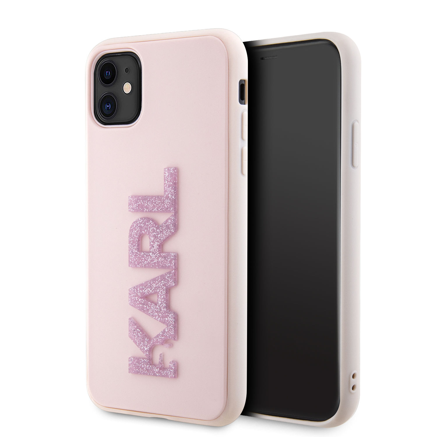 Karl Lagerfeld “Karl 3D Logo Glitter Cover” Hard Case Θήκη προστασίας από σιλικόνη – iPhone 11 (Glitter / Pink – KLHCN613DMBKCP)