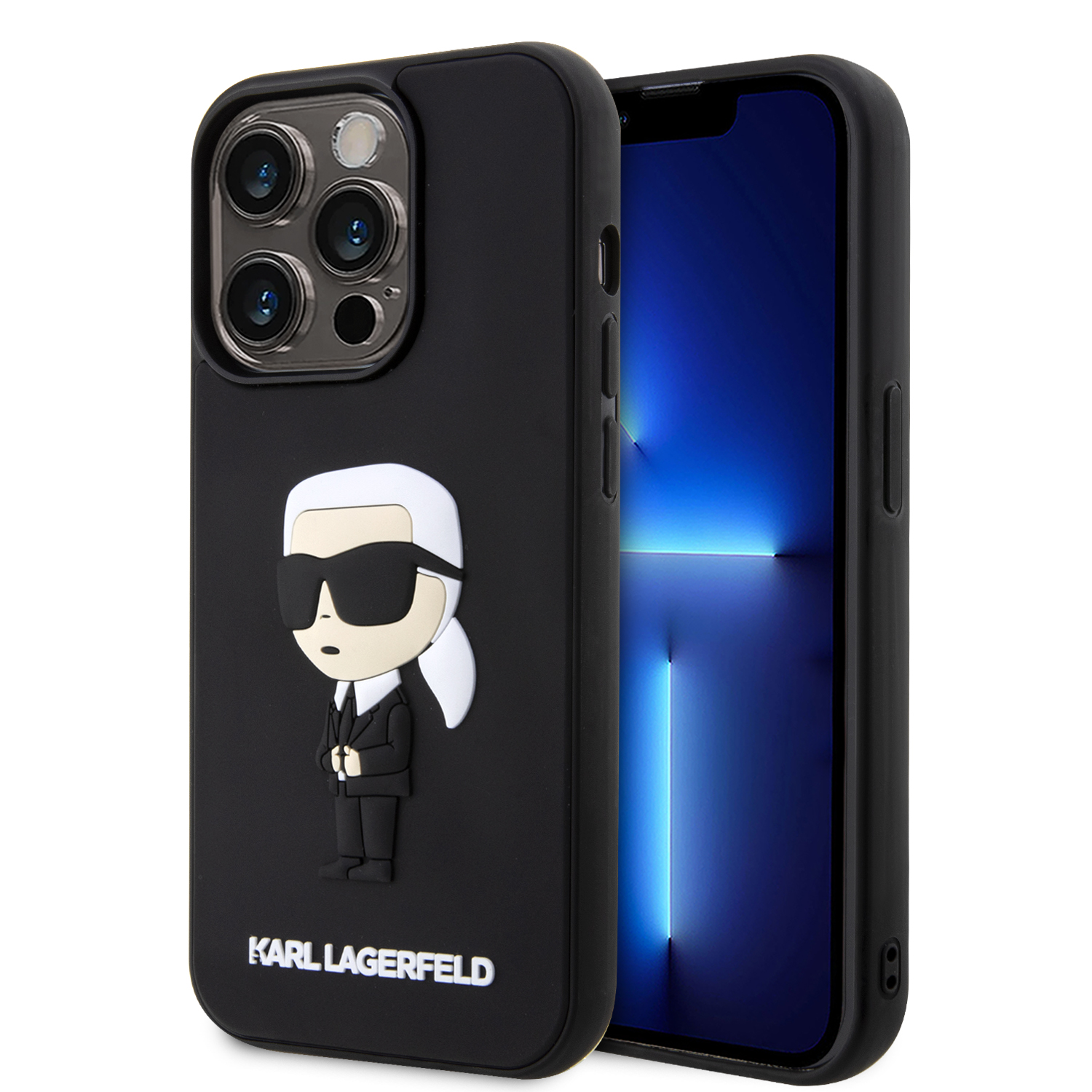 Karl Lagerfeld 3D Rubber Case Karl’s Head Θήκη προστασίας από σιλικόνη – iPhone 13 Pro (Μαύρο – KLHCP13L3DRKINK)