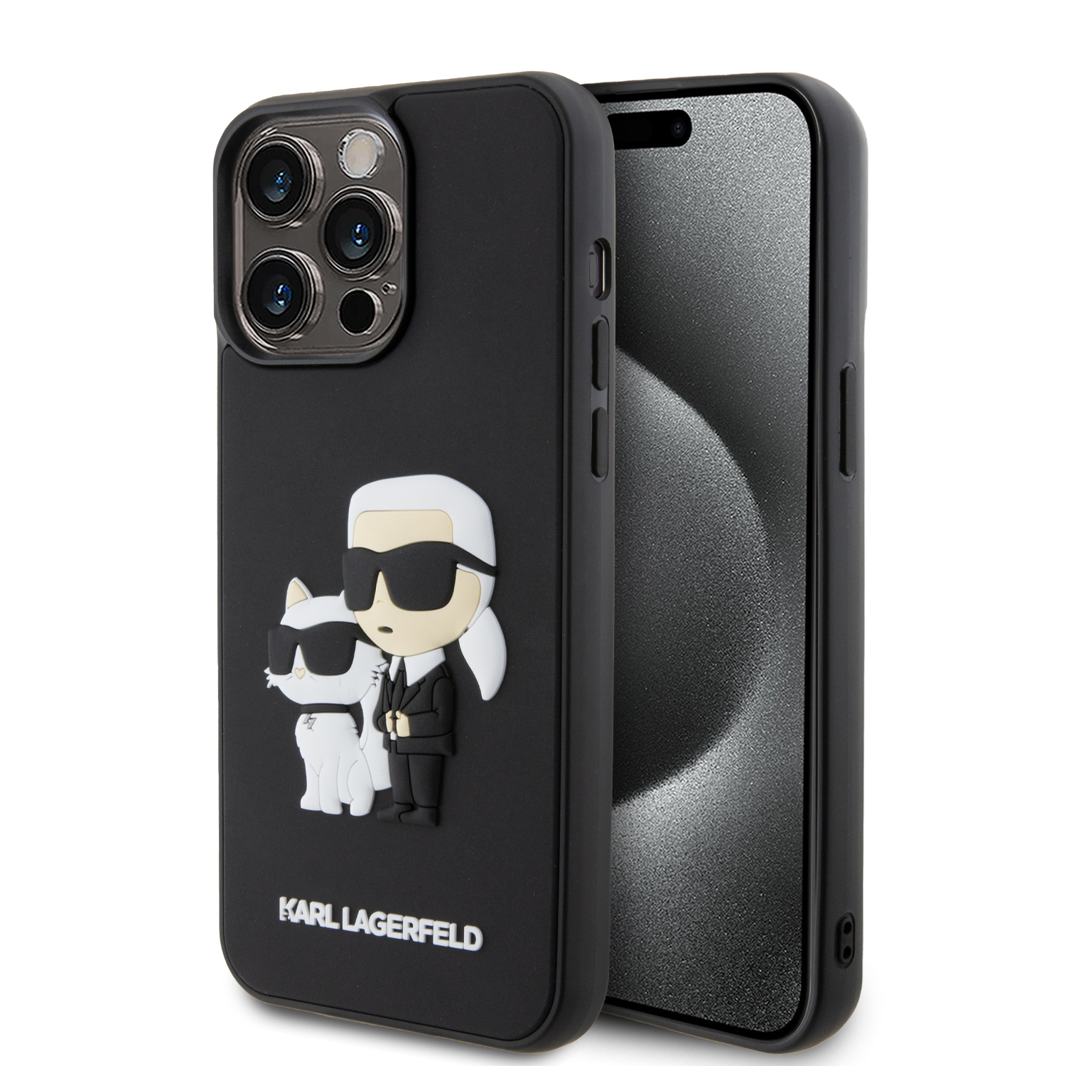 Karl Lagerfeld “Karl & Choupette” 3D Rubber Back Cover Case Θήκη προστασίας από Ελαστικό και Σιλικόνη – iPhone 14 Pro Max (Black - KLHCP14X3DRKCNK)