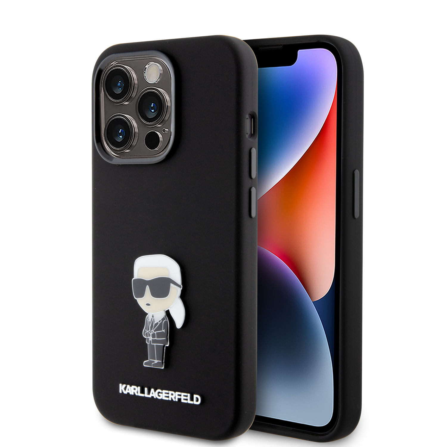 Karl Lagerfeld Ikonik Metal Pin Hard Case Θήκη προστασίας από σιλικόνη – iPhone 15 Pro (Black – KLHCP15LSMHKNPK)