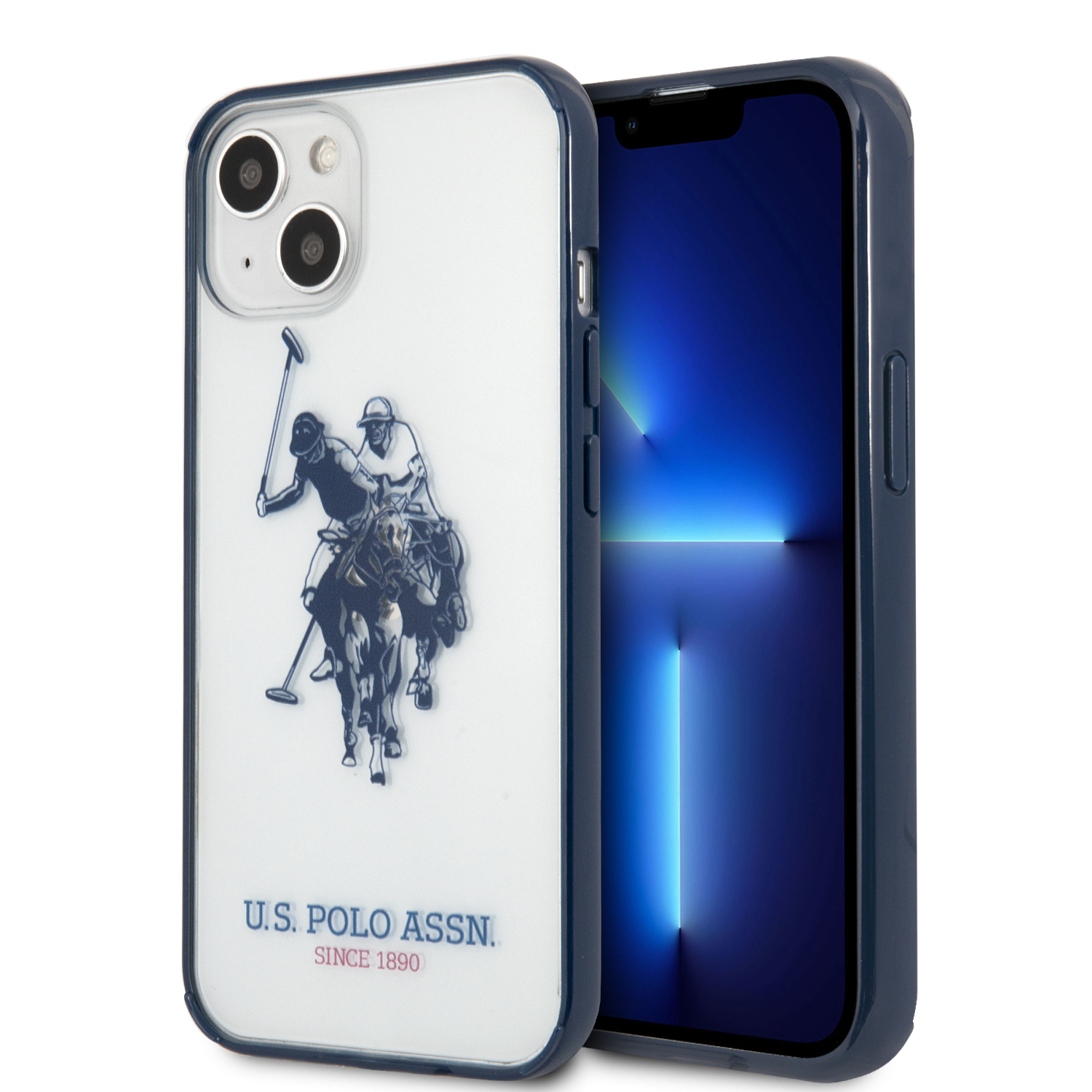 U.S. Polo Assn. “Horse Logo Collection” Ανθεκτική θήκη προστασίας από πολυκαρβονικό – iPhone 13 (Navy/Clear – USHCP13MHHRSB)