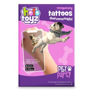 HoloToyz - Pet Party Augmented Reality Τατουαζ Επαυξημένης πραγματικότητας που ζωντανεύουν σε κινούμενα σχέδια